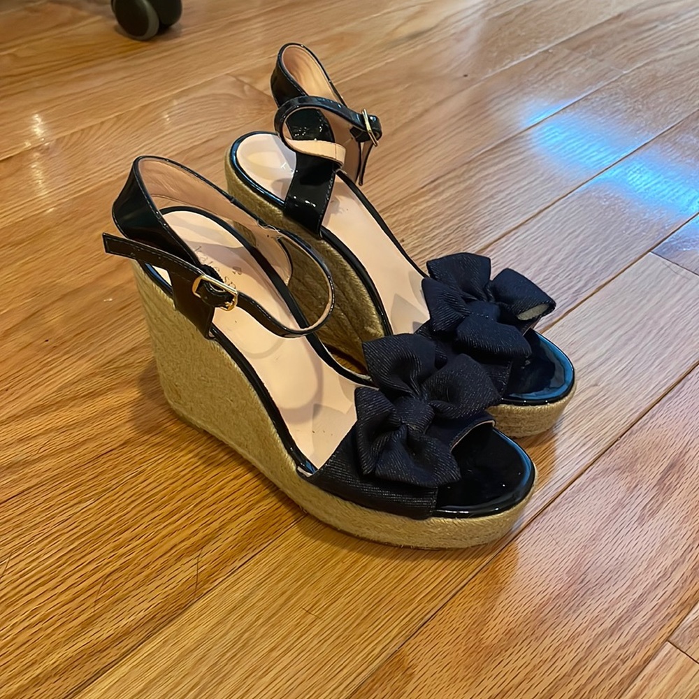 Kate Spade Black Wedges with Bow
